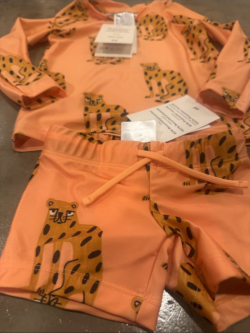 H&M Orange Leopard Print Rash Guard Swim Set - Picture 4 of 12